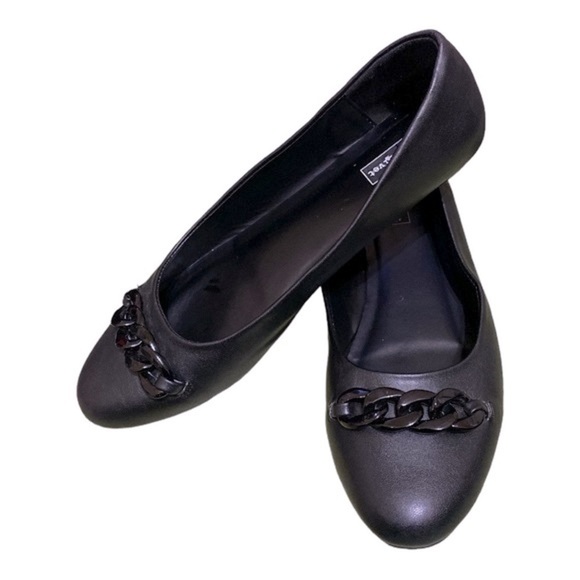 Ballet Flats Rivet with Chain Link Slip-Ons Women’s Black Size 10 “ Alec… - Picture 1 of 11